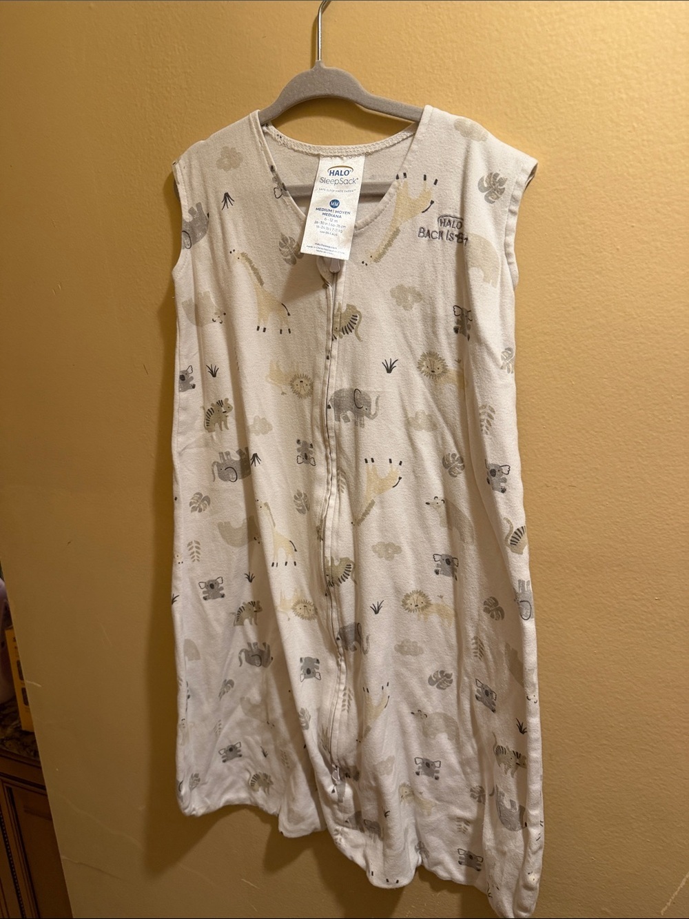 Halo Cream Safari Print Wearable Sleep Sack